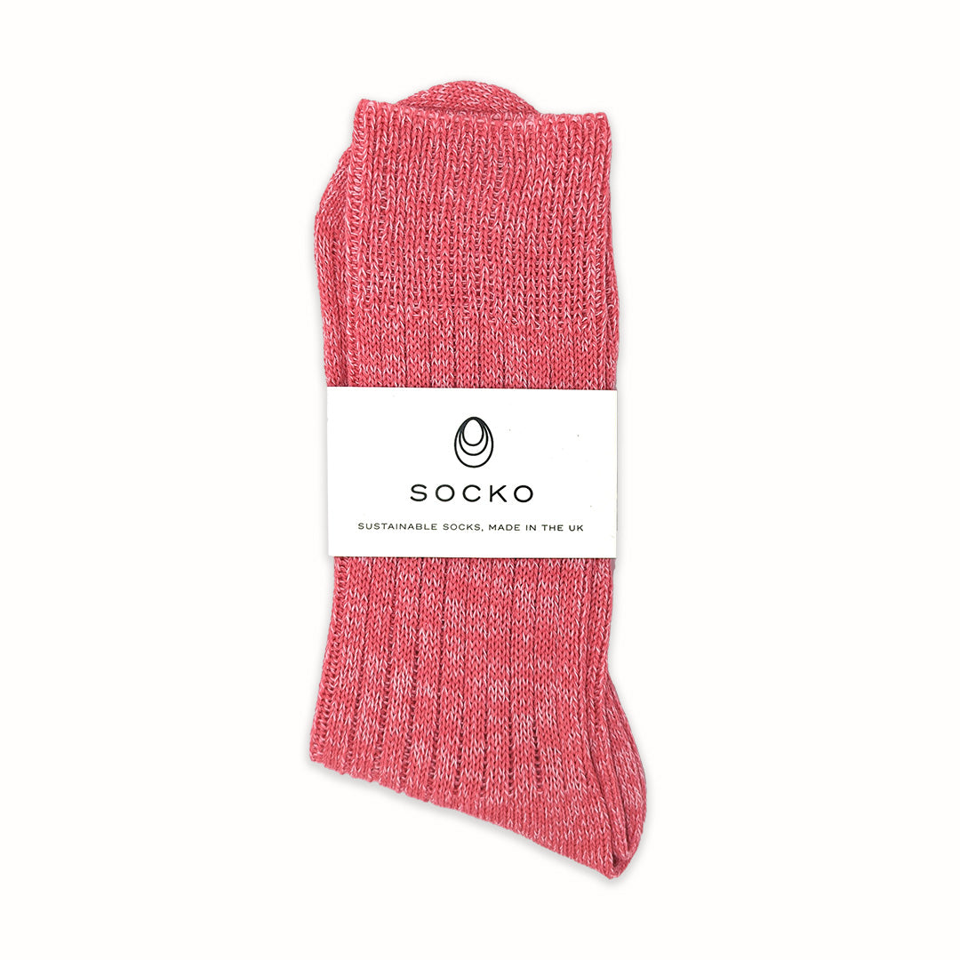The Addy 100% Recycled Coral Pink Fleck Socks