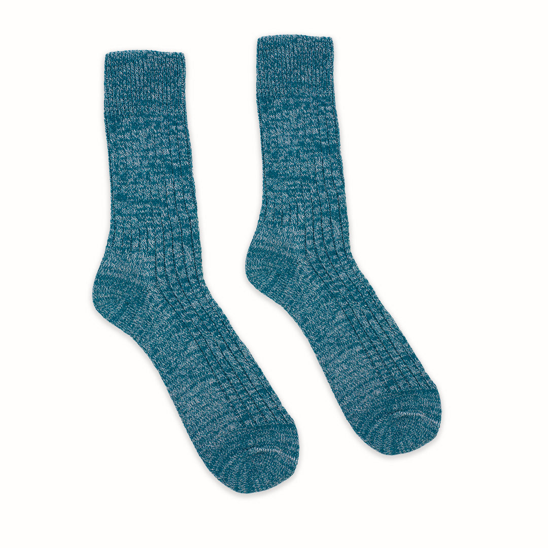 The Carlyle 100% Recycled Teal Fleck Socks