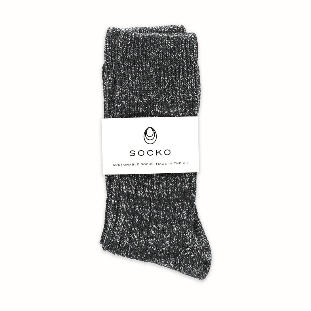 The Huison 100% Recycled Graphite Fleck Socks