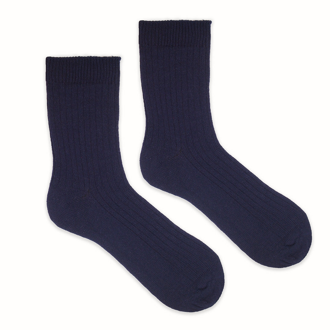Navy blue UK made merino cashwool men's socks
