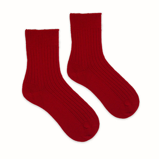 Red UK made merino cashwool women's socks