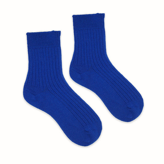 Royal blue UK made merino cashwool women's socks